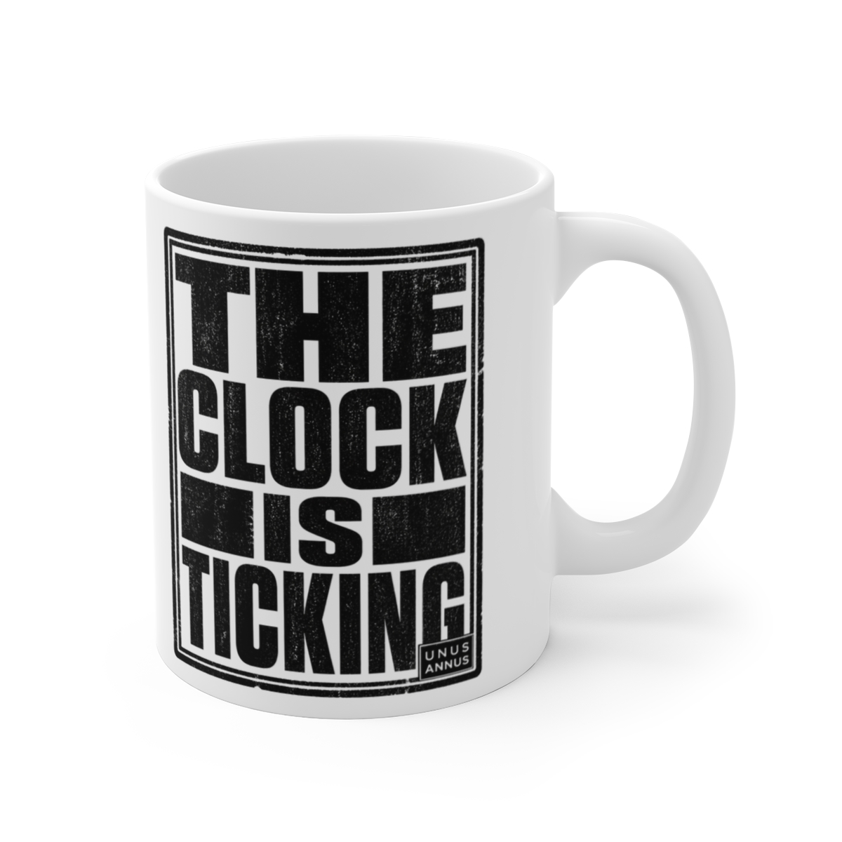 Unus Annus "The Clock is Ticking" White Mug